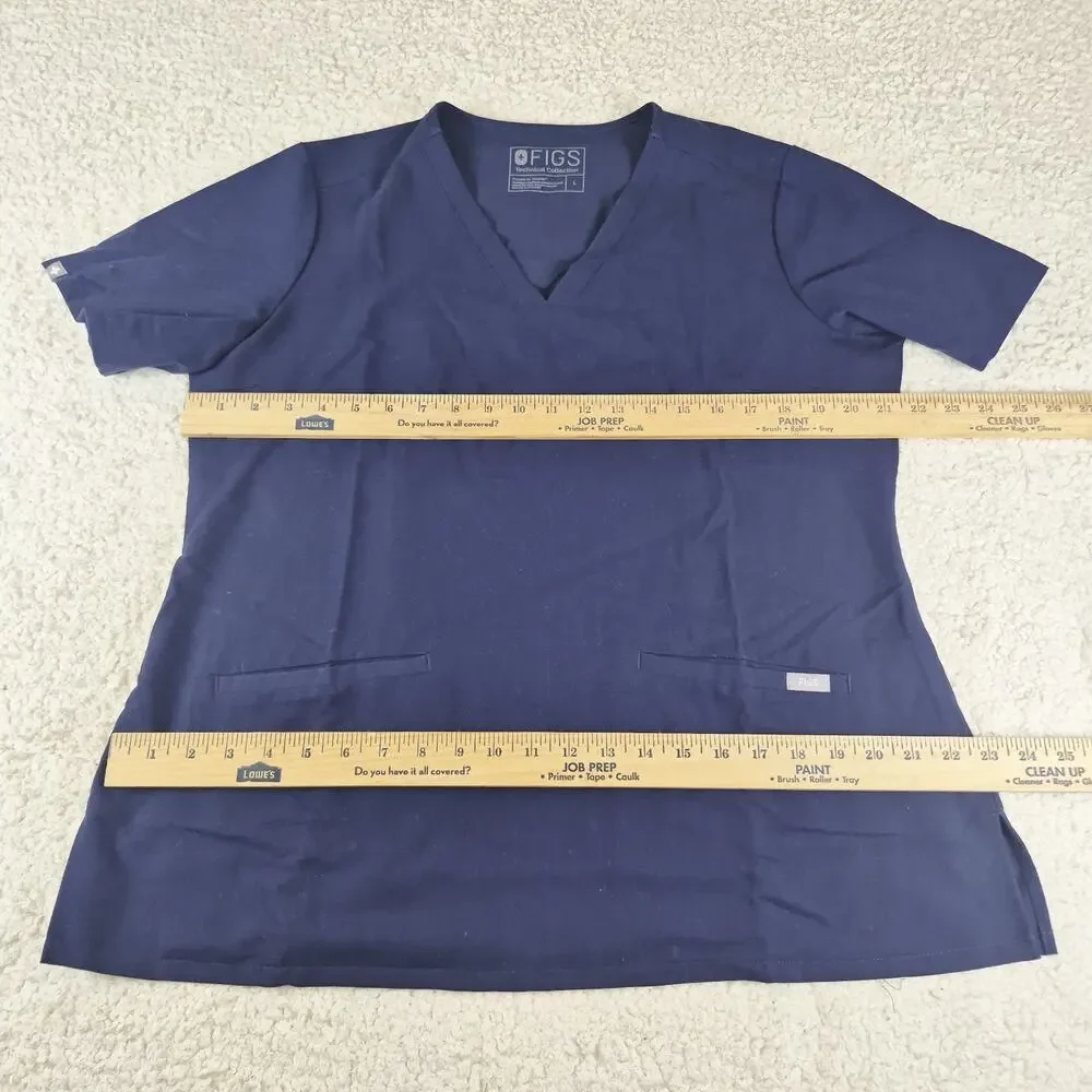 Figs Scrub Top Womens Large Technical Collection Navy Blue